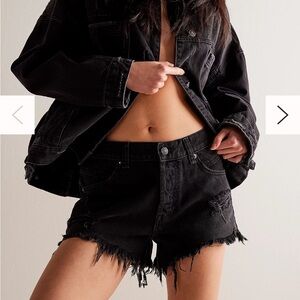 Zara black denim cutoff shorts